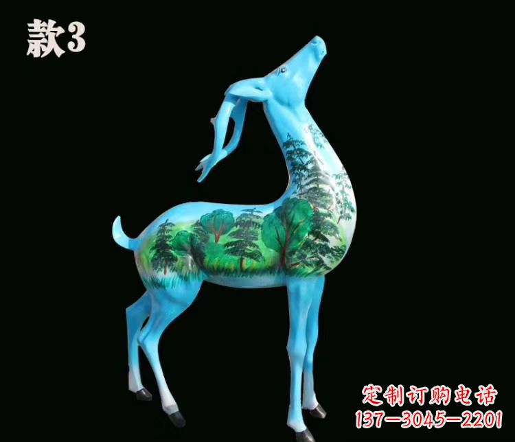 泰安玻璃钢彩绘艺术小鹿雕塑精美的艺术品