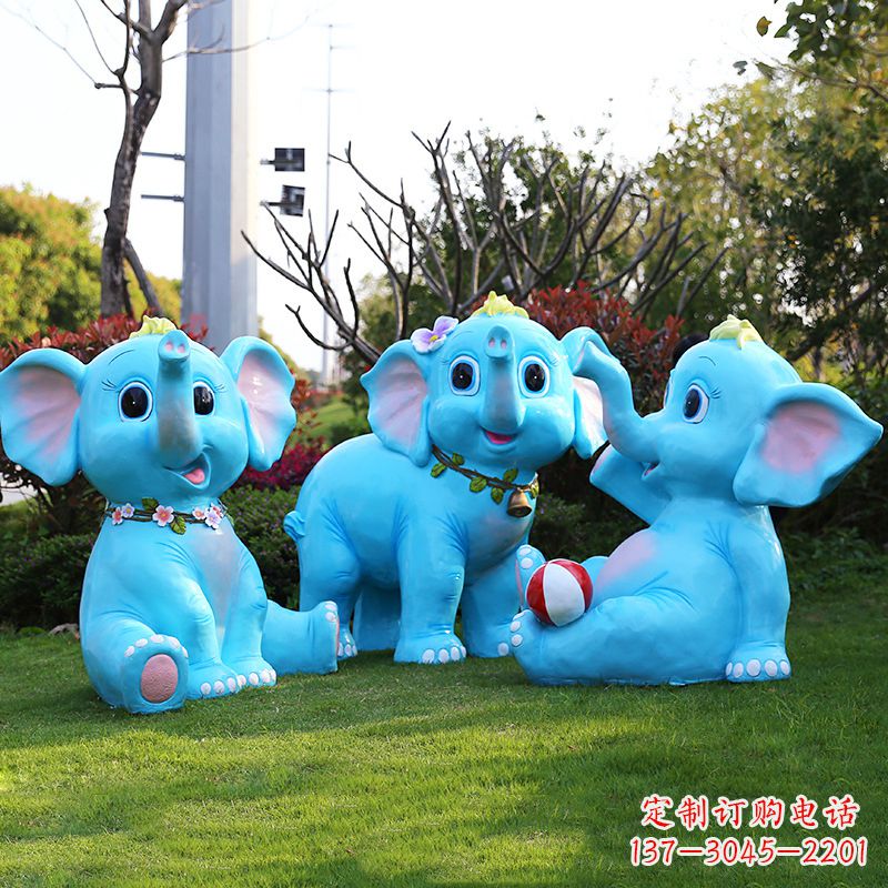 泰安玻璃钢大象雕塑精美的艺术品