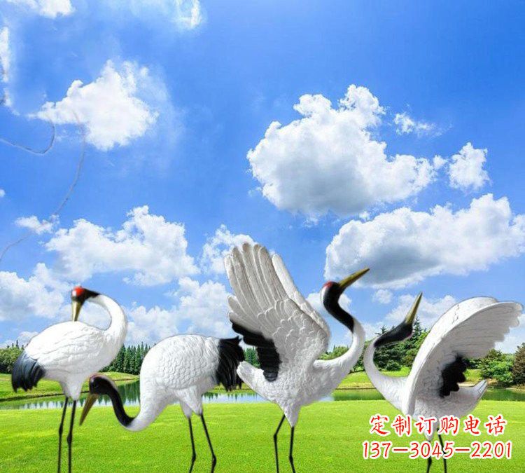 泰安玻璃钢丹顶鹤雕塑——一件艺术精品