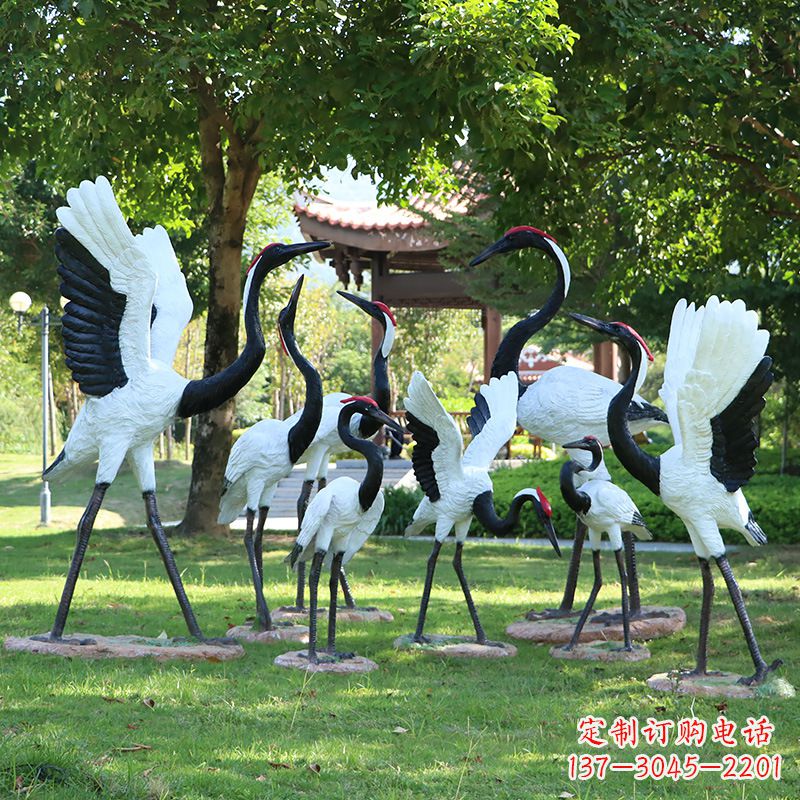 泰安玻璃钢丹顶鹤雕塑