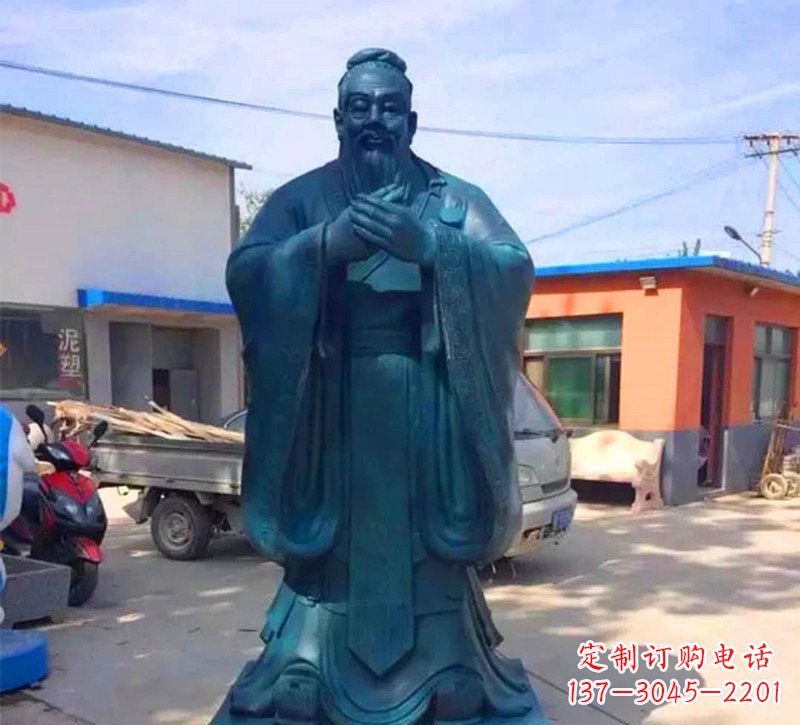 泰安玻璃钢仿青铜孔子雕塑传承中华文化