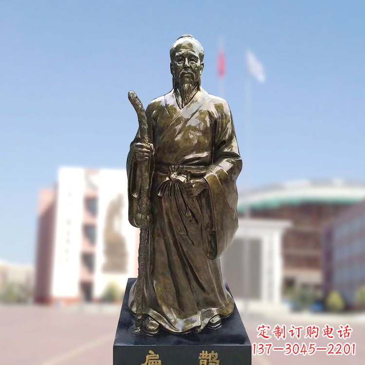 泰安玻璃钢仿铜扁鹊雕塑