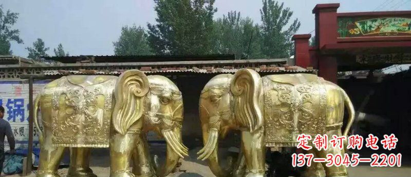 泰安玻璃钢大象雕塑仿铜雕塑的精美之作