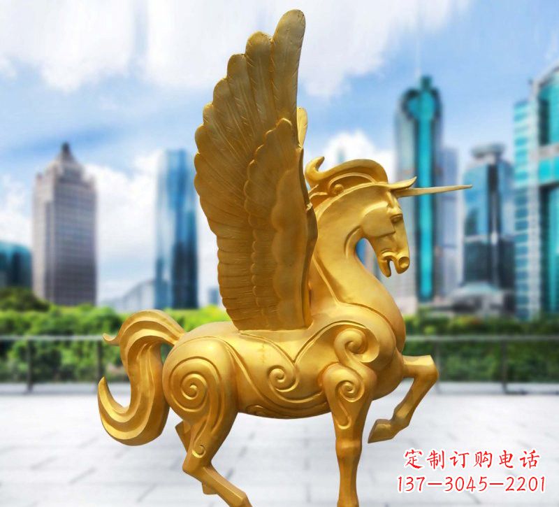 泰安玻璃钢仿铜独角兽雕塑精美雕塑艺术