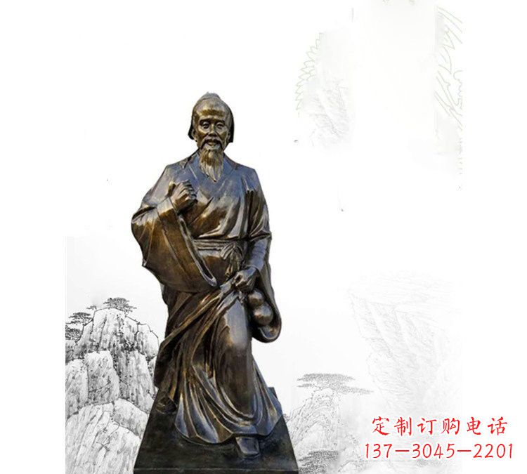 泰安玻璃钢仿铜华佗雕塑