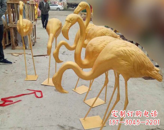 泰安火烈鸟雕塑仿铜雕塑的精美杰作