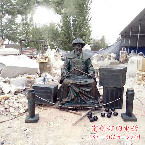 泰安林则徐雕塑以玻璃钢仿铜呈现
