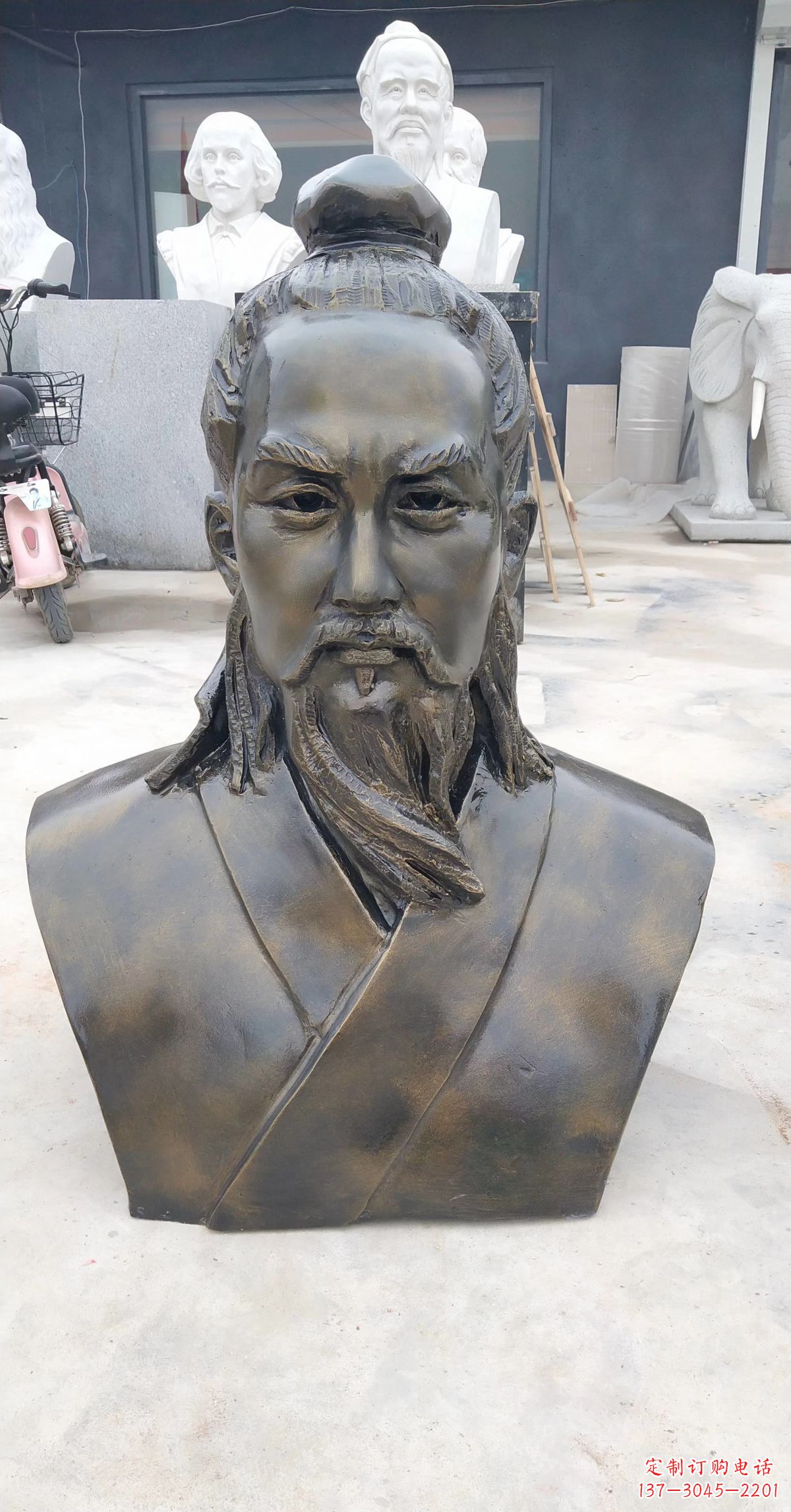 泰安玻璃钢鲁班头像雕塑传承传统雕刻技艺