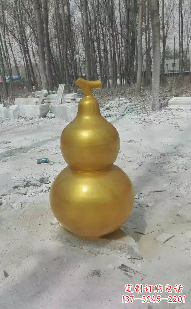 泰安玻璃钢仿铜喷漆葫芦雕塑