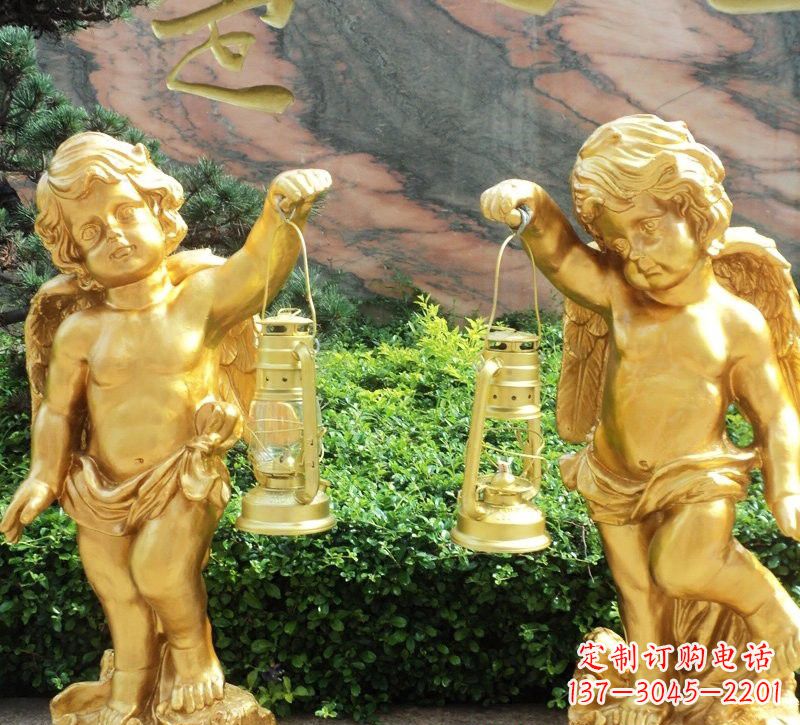 泰安玻璃钢仿铜小天使路灯