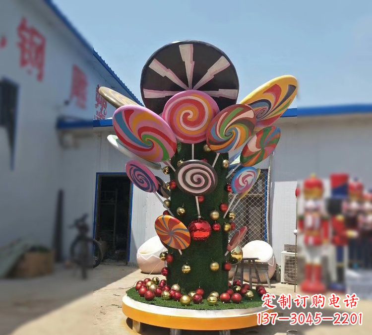 泰安玻璃钢制作的棒棒糖雕塑