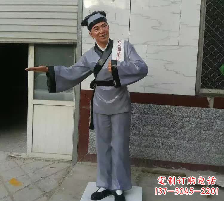 泰安精致玻璃钢店小二雕塑