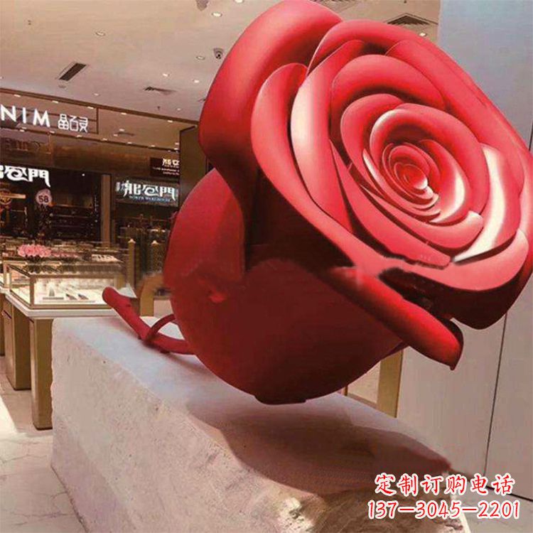 泰安玻璃钢玫瑰花雕塑