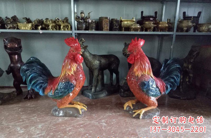泰安玻璃钢公鸡雕塑——给环境带来美丽的色彩