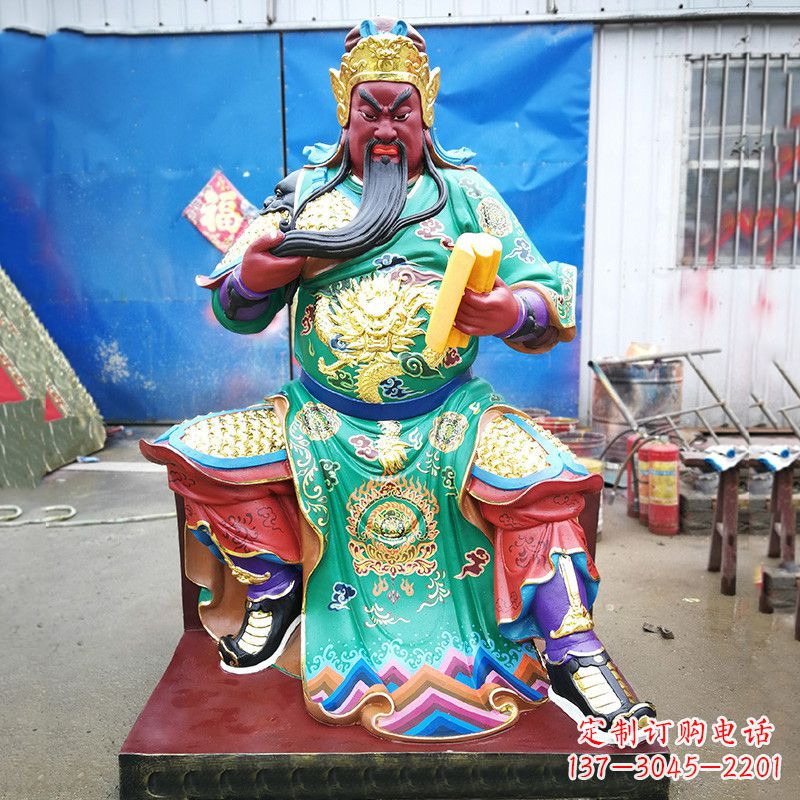 泰安玻璃钢关圣帝君彩绘雕塑