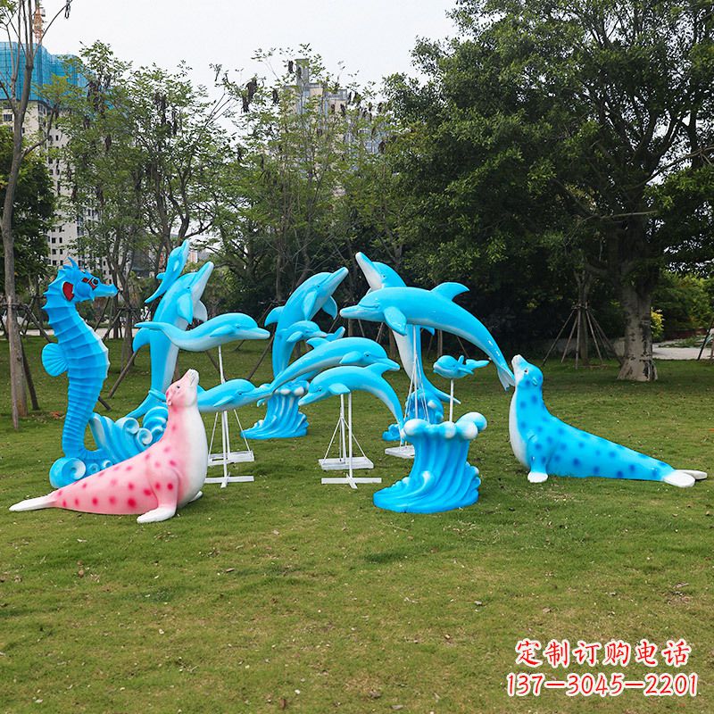 泰安玻璃钢海豚雕塑艺术的精美表现