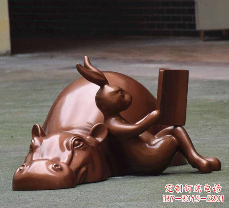 泰安玻璃钢河马雕塑——给环境添彩