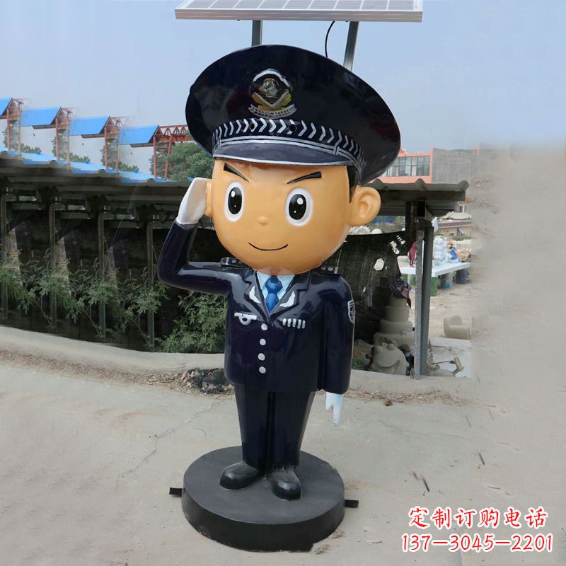泰安警察雕塑守护社会和谐