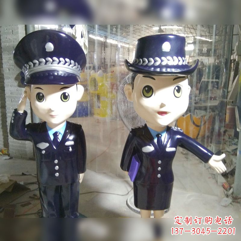 泰安玻璃钢警察雕塑表达警队宗旨