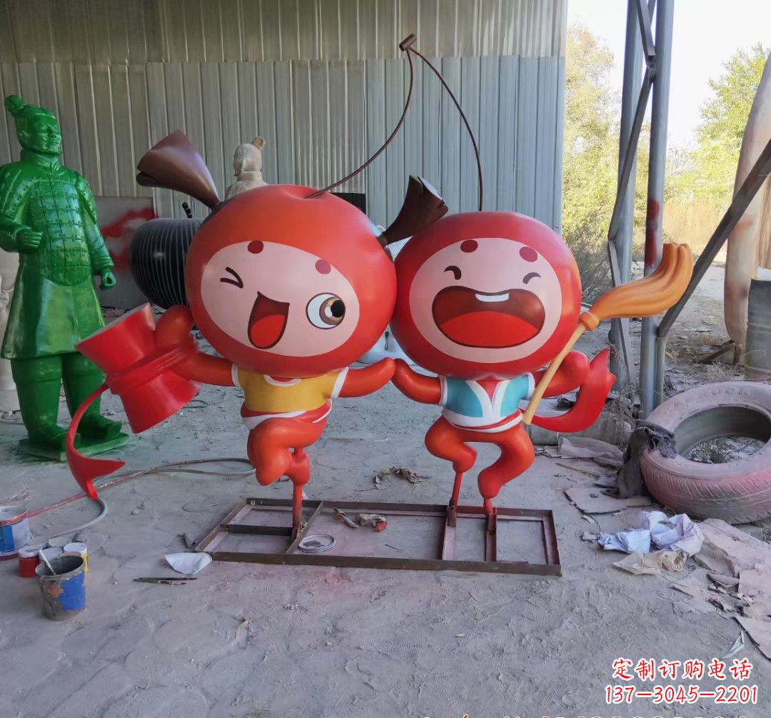 泰安精致的玻璃钢苹果雕塑