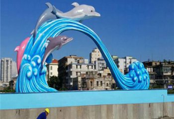 泰安玻璃钢大型海豚雕塑游泳馆游乐场的精彩缤纷