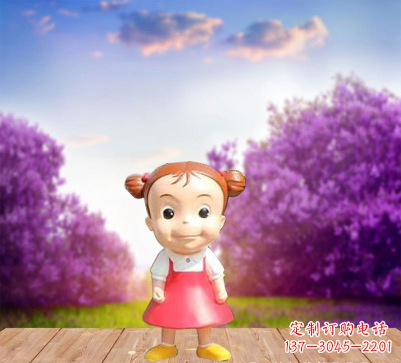 泰安精美玻璃钢卡通小女孩雕塑
