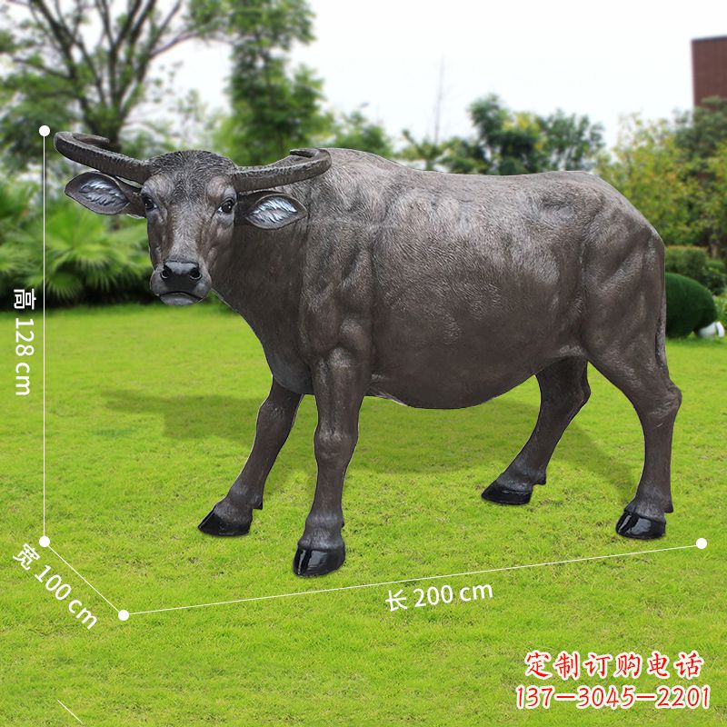 泰安玻璃钢水牛仿真雕塑 (4)