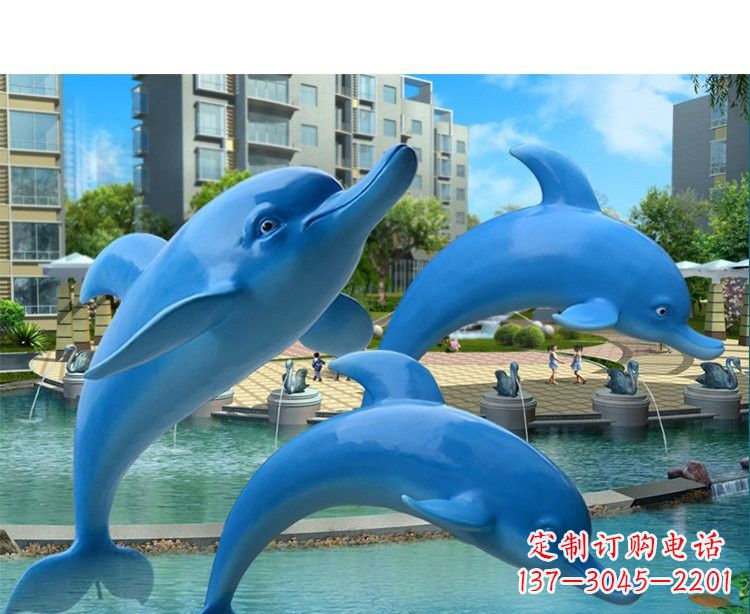 泰安玻璃钢海豚雕塑灵动而美丽