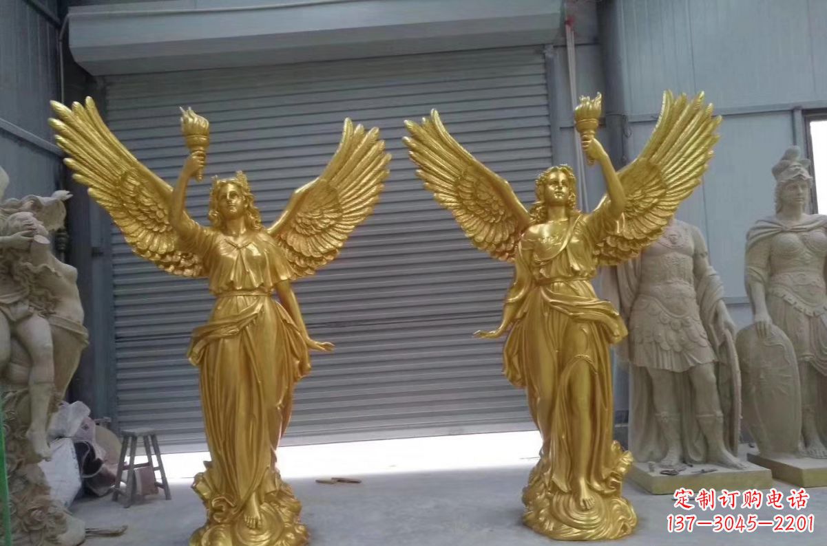 泰安玻璃钢天使西方人物雕塑之美