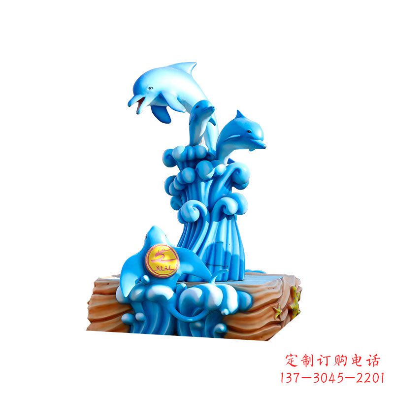 泰安玻璃钢海豚雕塑精美可爱的海洋宝藏