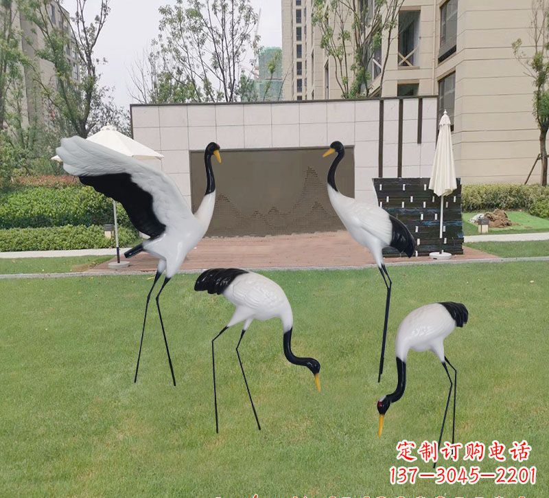 泰安精美玻璃钢仙鹤雕塑