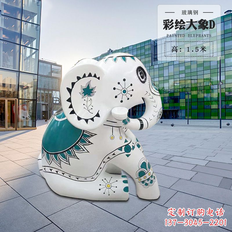 泰安玻璃钢小象雕塑精致而可爱