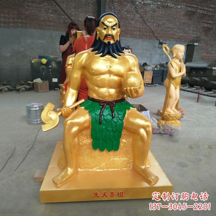 泰安炎帝雕塑玻璃钢彩绘的神话传说
