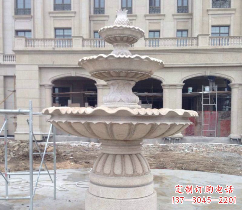 泰安菠萝多层喷泉石雕——精美而多变的艺术品