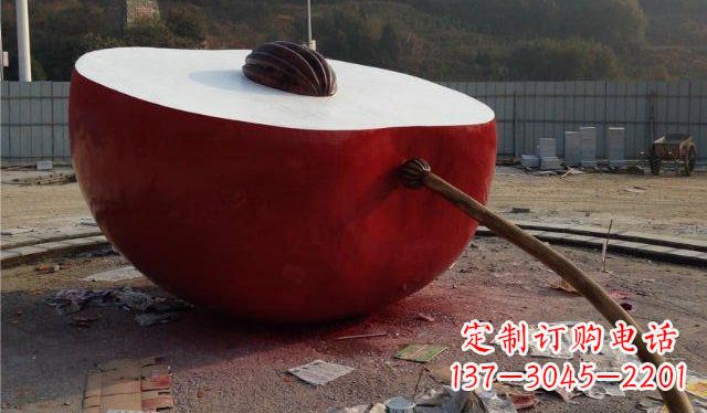 泰安精美不锈钢苹果雕塑