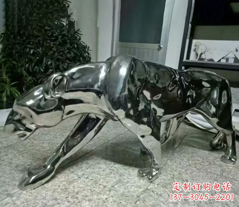 泰安不锈钢豹子雕塑