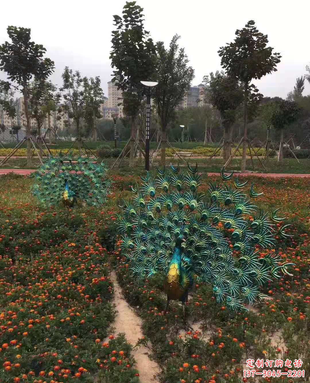 泰安不锈钢彩绘孔雀雕塑