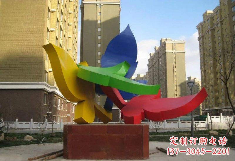 泰安不锈钢彩色树叶雕塑
