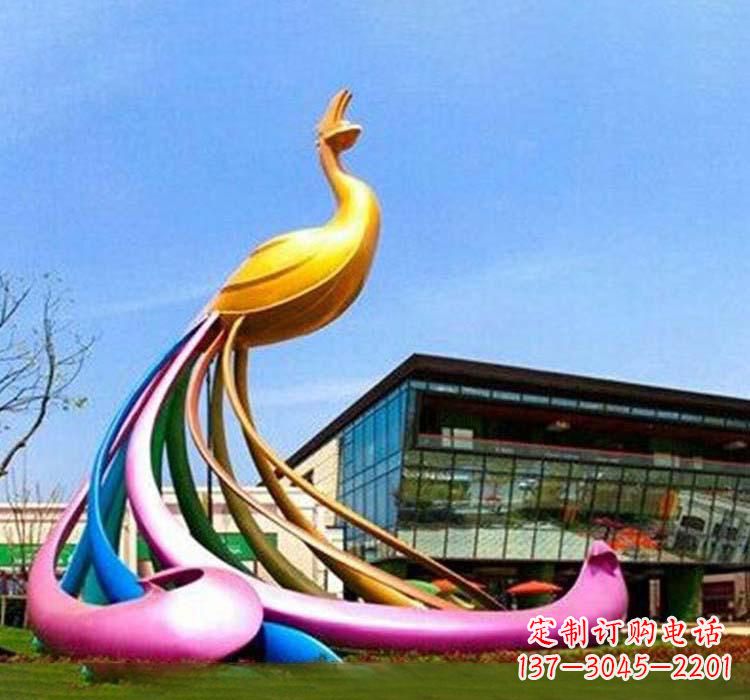 泰安不锈钢彩色孔雀雕塑——美轮美奂的艺术精品