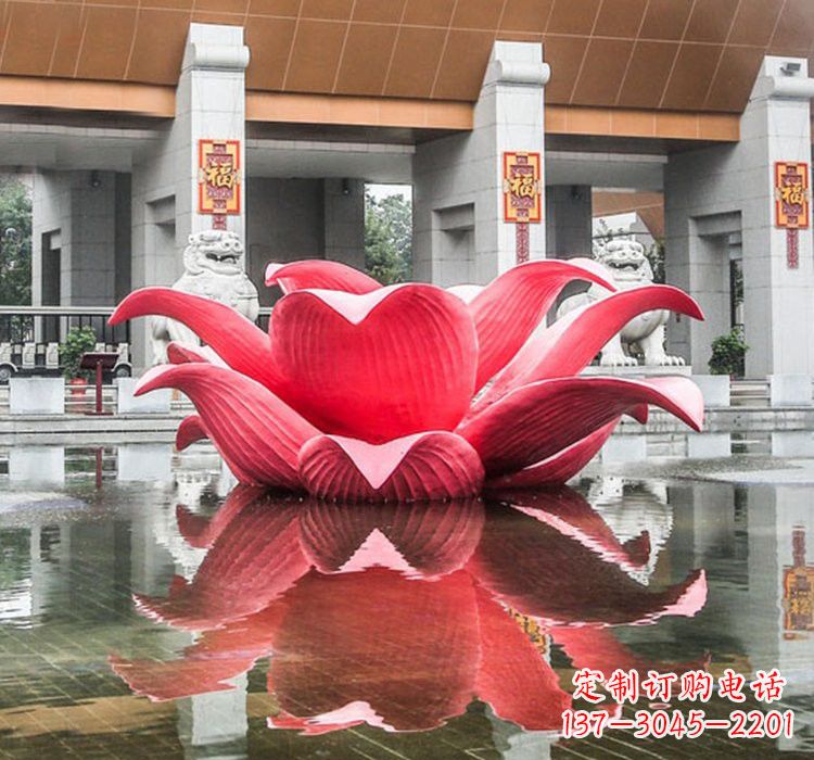 泰安不锈钢彩色莲花喷泉雕塑