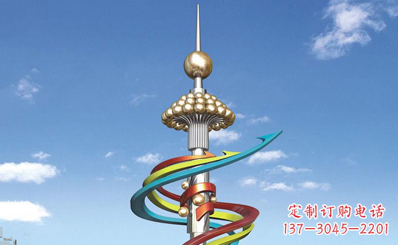 泰安不锈钢飘带彩色雕塑——缤纷空间的艺术美学