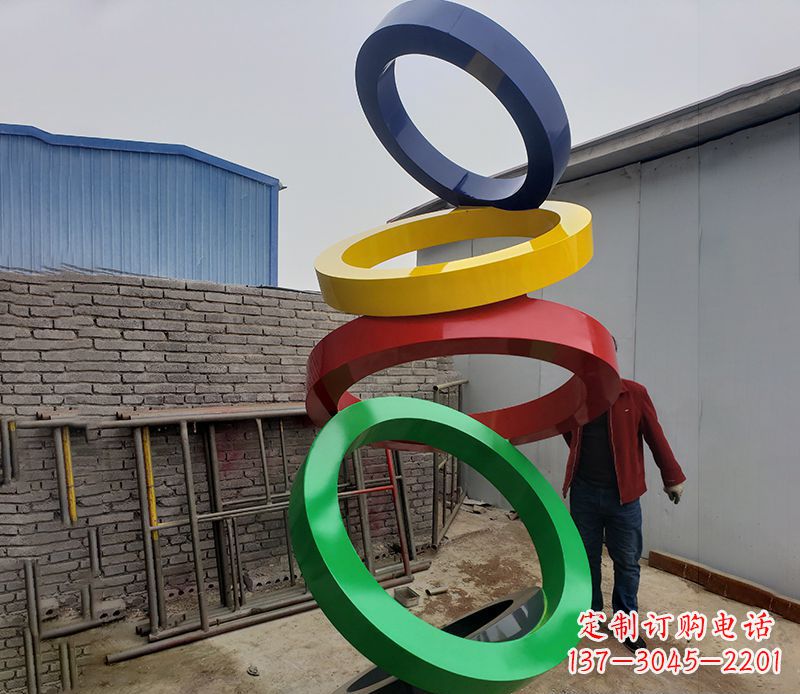 泰安璀璨缤纷的不锈钢圆环雕塑