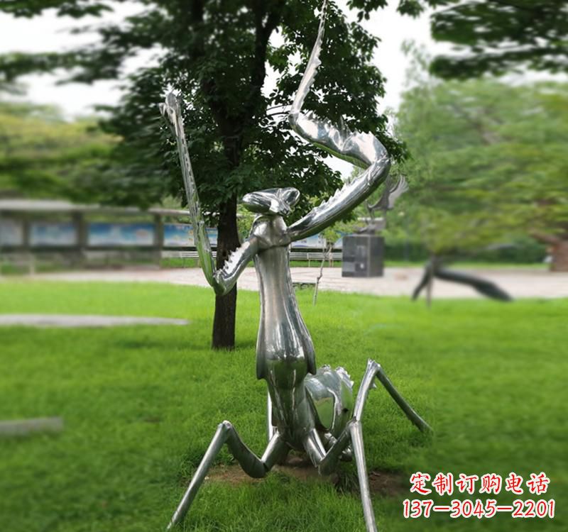 泰安不锈钢螳螂雕塑精致美观的艺术品