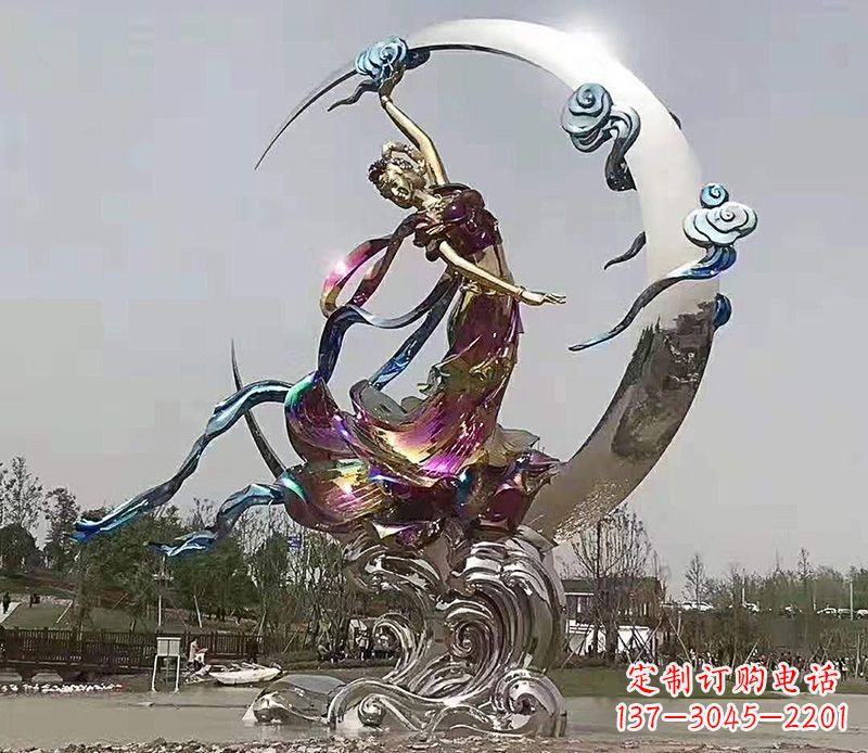 泰安不锈钢嫦娥奔月雕塑
