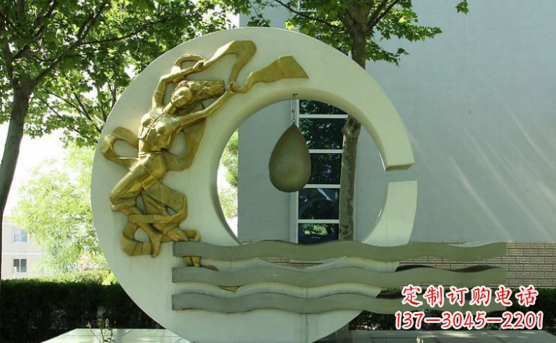 泰安不锈钢嫦娥奔月景观雕塑