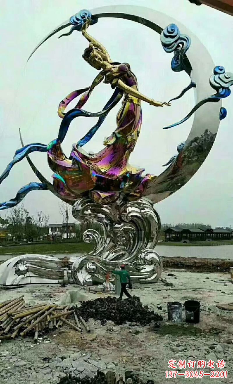 泰安不锈钢嫦娥奔月雕塑
