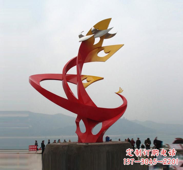 泰安不锈钢城市抽象凤凰雕塑
