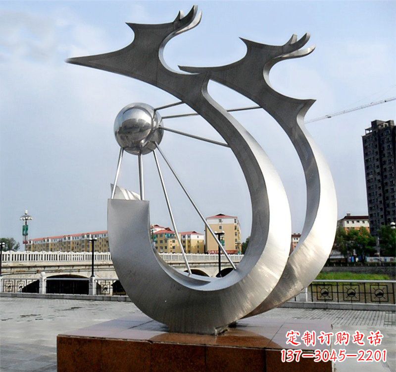 泰安不锈钢双龙戏珠雕塑精美绝伦