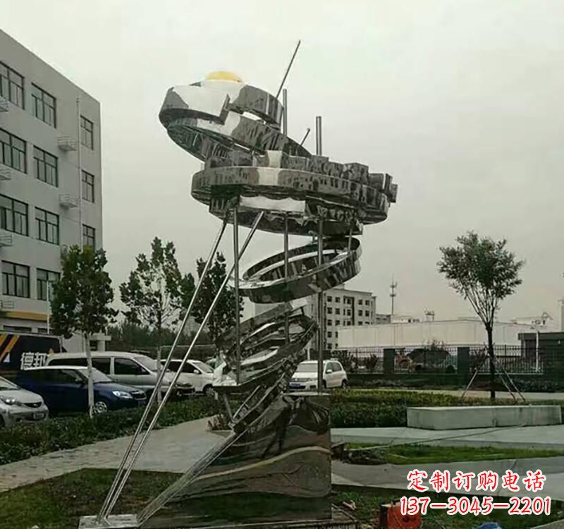 泰安不锈钢戒指雕塑——点缀城市美景