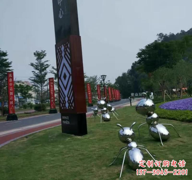 泰安不锈钢城市创意蚂蚁雕塑